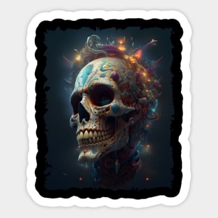 Spooky Evil Clown Skull Sticker